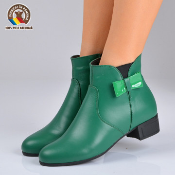 Botine Piele Naturala Lorelay Verzi- Need 4 Shoes