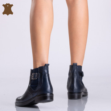 Ghete Dama Piele Naturala Cornelia Navy - Need 4 Shoes
