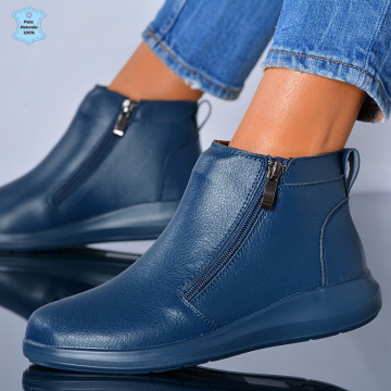 Ghete Dama Piele Naturala Gratyela Navy- Need 4 Shoes