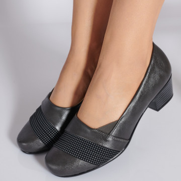 Pantofi Cu Toc Dama Abigail Gri- Need 4 Shoes