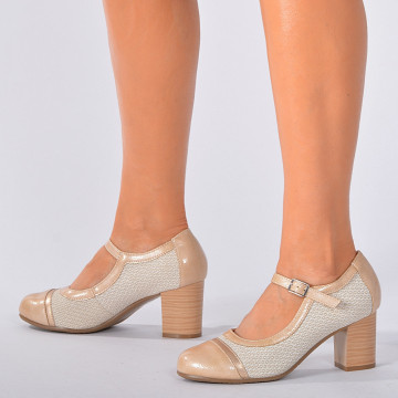 Pantofi Cu Toc Dama Estera 2 Bej