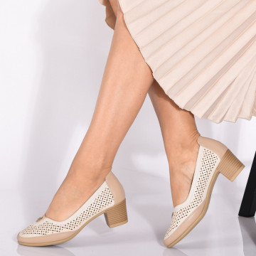 Pantofi Cu Toc Dama Nedia Bej- Need 4 Shoes