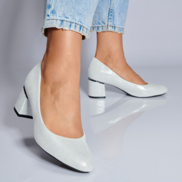 Pantofi Cu Toc Dama Nora Argintii- Need 4 Shoes