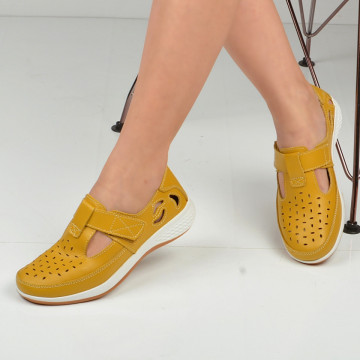 Pantofi Dama Piele Naturala Anelis Mustar - Need 4 Shoes