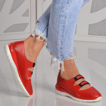 Pantofi Dama Piele Naturala Rimini Red - Need 4 Shoes