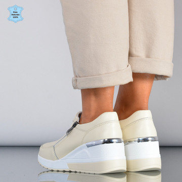Pantofi Dama Piele Naturala Zamora Bej- Need 4 Shoes