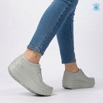 Pantofi Dama Piele Naturala Zuma Gri