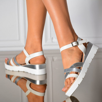 Sandale Cu Platforma Benita Albe- Need 4 Shoes