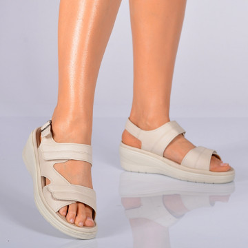 Sandale Cu Platforma Cedra Bej- Need 4 Shoes