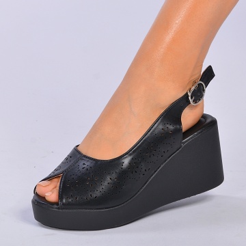 Sandale Cu Platforma Roxa Negre