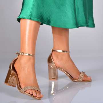 Sandale Dama Cu Toc Heily Roze- Need 4 Shoes