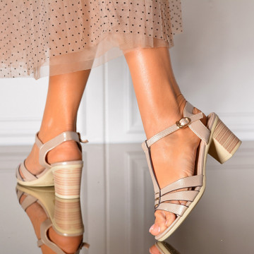 Sandale Dama Cu Toc Roka 5 Bej- Need 4 Shoes