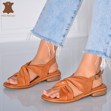 Sandale Dama Piele Naturala Caly Camel- Need 4 Shoes