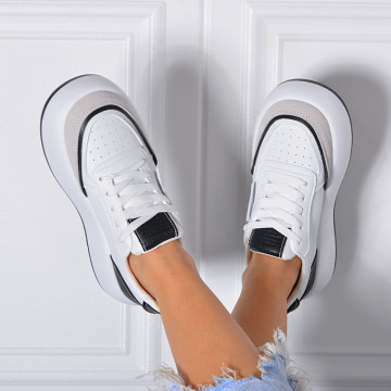 Adidasi Dama Leva Alb/Negru- Need 4 Shoes