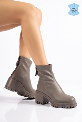 Botine Dama Piele Naturala Ramiro Gri