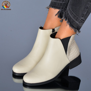 Botine Piele Naturala Mirela Bej- Need 4 Shoes