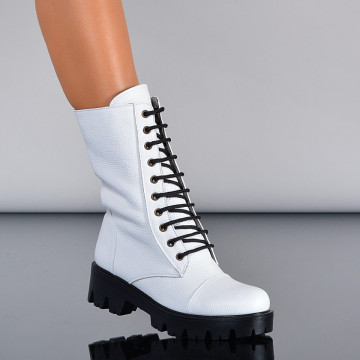 Cizme Dama Piele Naturala Maryn 2 Albe- Need 4 Shoes