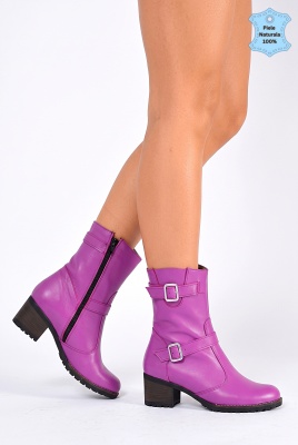 Cizme Dama Piele Naturala Naty Fuchsia