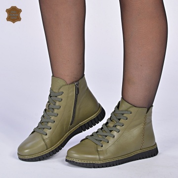Ghete Dama Piele Naturala Cancun Olive