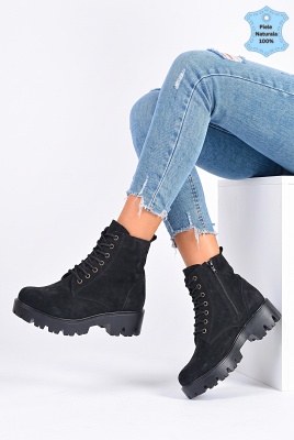 Ghete Dama Piele Naturala Maryn 3 Negre