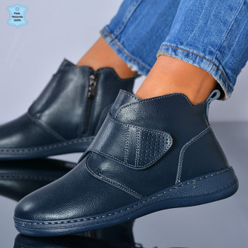 Ghete Dama Piele Naturala Nola Navy- Need 4 Shoes