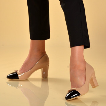 Pantofi Cu Toc Dama Emma Bej - Need 4 Shoes