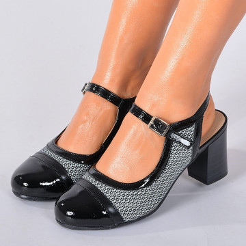 Pantofi Cu Toc Dama Fatyma Negri