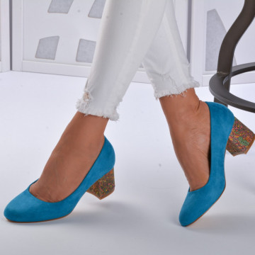Pantofi Cu Toc Dama Pippa Albastri- Need 4 Shoes
