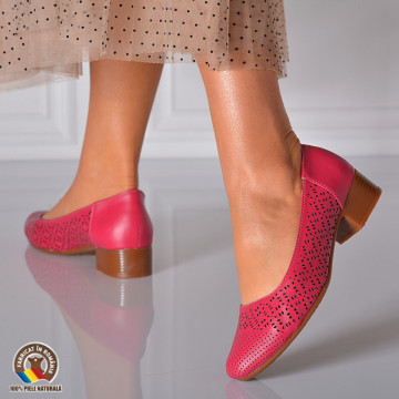 Pantofi Cu Toc Piele Naturala Minola Magenta-Need 4 Shoes