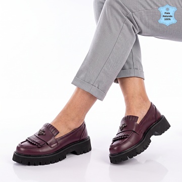 Pantofi Dama Piele Naturala Elyf Bordo