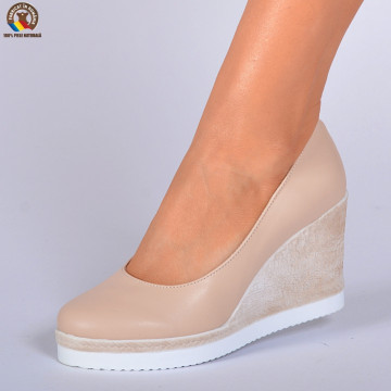 Pantofi Dama Piele Naturala Zelyna Nude