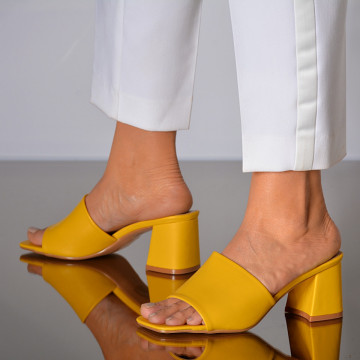 Papuci Cu Toc Anabela Galbeni- Need 4 Shoes