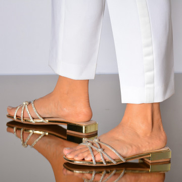Papuci Cu Toc Sofia Aurii- Need 4 Shoes