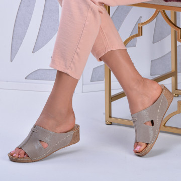 Papuci dama Perla Bej - Need 4 Shoes