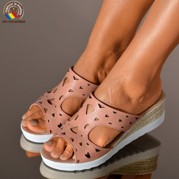 Papuci Dama Piele Naturala Mery Somon- Need 4 Shoes