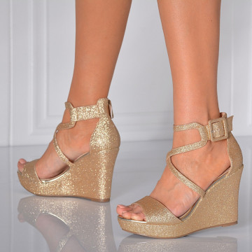 Sandale Cu Platforma Hany Aurii- Need 4 Shoes