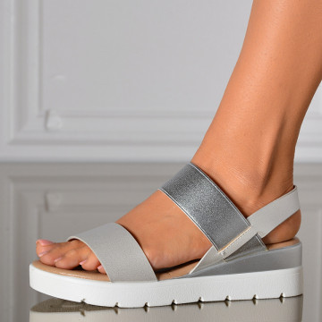 Sandale Cu Platforma Masha Argintii- Need 4 Shoes