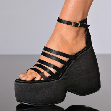Sandale Cu Platforma Mirtys Negre- Need 4 Shoes