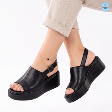Sandale Dama Piele Naturala Armania Negre