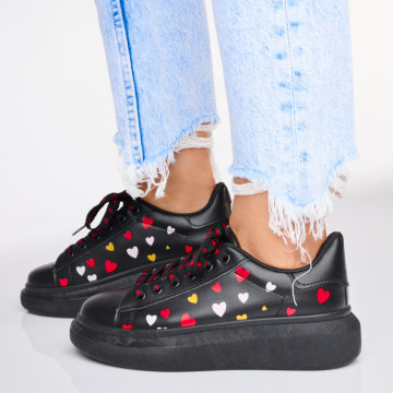 Adidasi dama Heart Negru Total- Need 4 Shoes