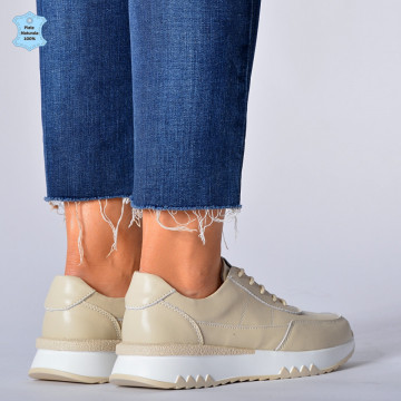 Adidasi Dama Piele Naturala Alexandra Bej- Need 4 Shoes