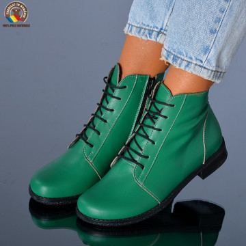Ghete Dama Piele Naturala Aura Verzi- Need 4 Shoes