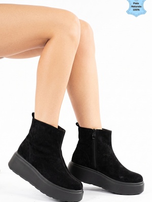 Ghete Dama Piele Naturala Cleo Negre 2