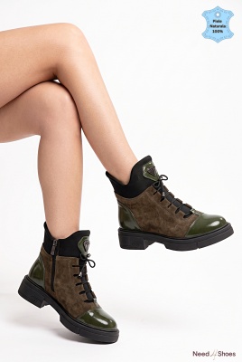 Ghete Dama Piele Naturala Demi Khaki