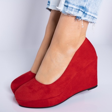 Pantofi Cu Platforma Iasmina Rosii- Need 4 Shoes