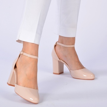 Pantofi Cu Toc Dama Destiny Bej