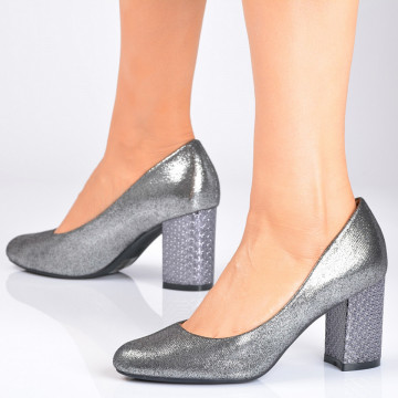 Pantofi Cu Toc Dama Etell Gri- Need 4 Shoes