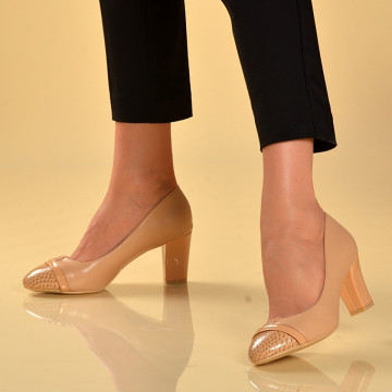 Pantofi Cu Toc Dama Kristine Bej- Need 4 Shoes