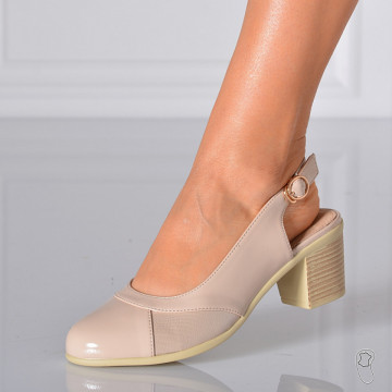 Pantofi Cu Toc Dama Lucy Bej