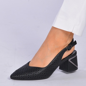 Pantofi Cu Toc Dama Myra Negri